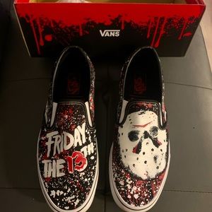 Vans “House of Terror” Friday the 13th slip ons